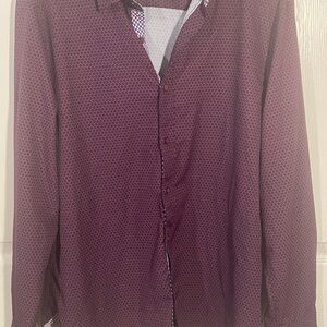 Stylish Burgundy Patterned Men's Shirt